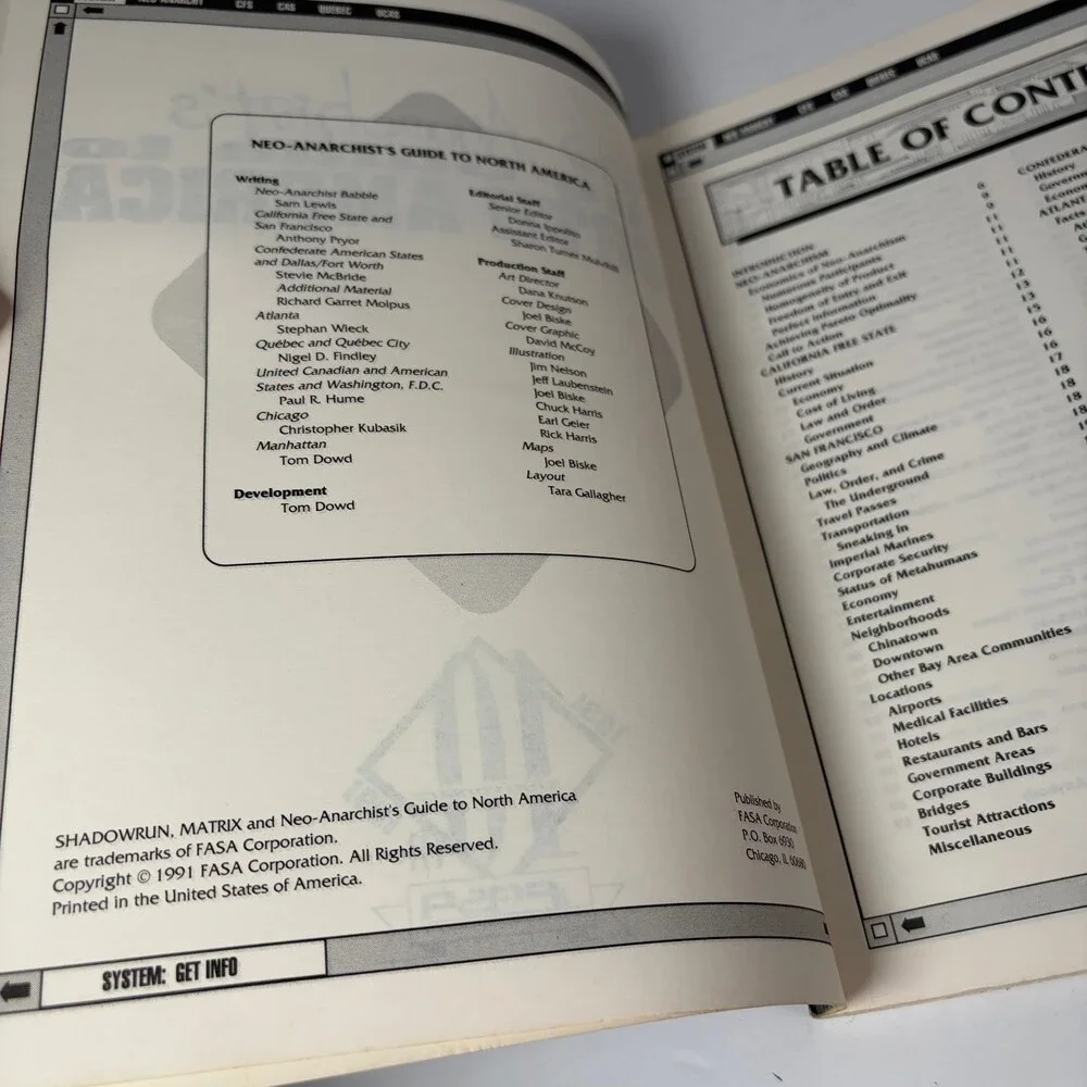 Shadowrun Neo-Anarchist's Guide to North America FASA 1991 RPG Sourcebook